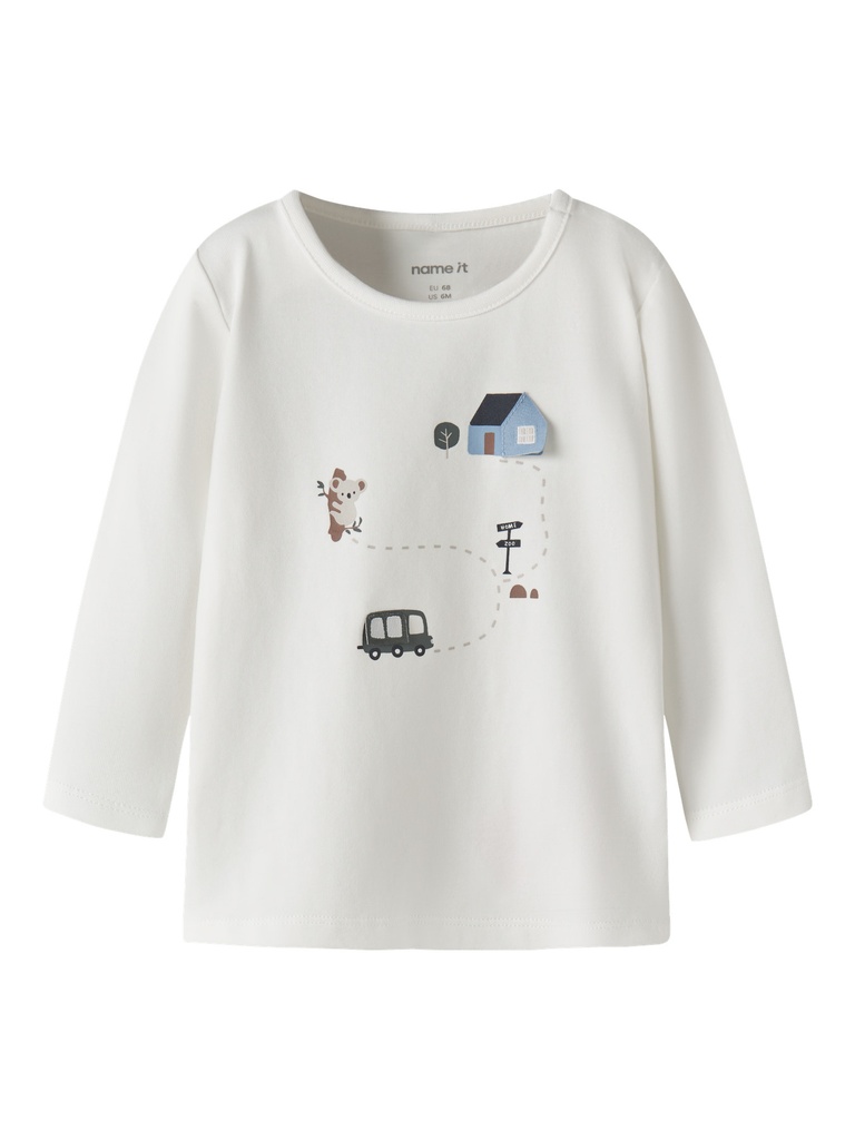 Name it | T-shirt Boys Nbmbent Longsleeve Cloud Dancer