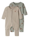 Name it | Kruippak Boys Fox Zip Shadow/Aluminum 2-pack