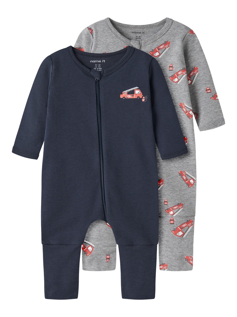 Name it | Kruippak Boys Firetruck Grey Melange/Dark Sapphire
