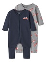 Name it | Kruippak Boys Firetruck Grey Melange/Dark Sapphire