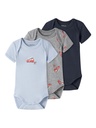 Name it | Body Boys Firetruck Grey Melange/Dark Sapphire 3-pack