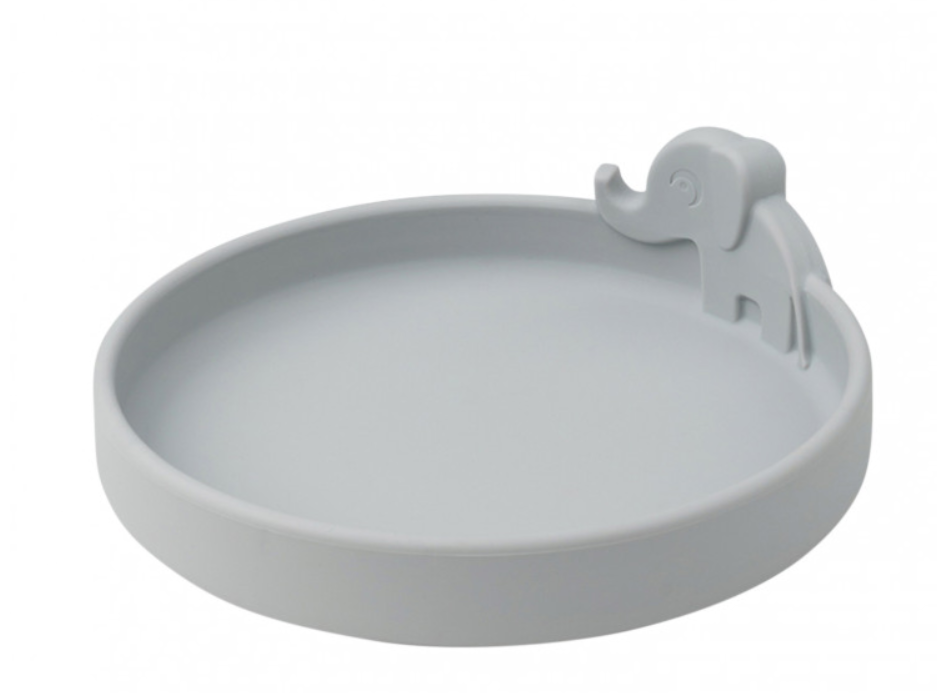 Done by deer | Plat Bord Peekaboo Plate Elphee Rond Siliconen Grey Grijs