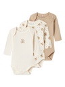 Name it | Body Uni Bear Longsleeve Jet Stream 3-pack
