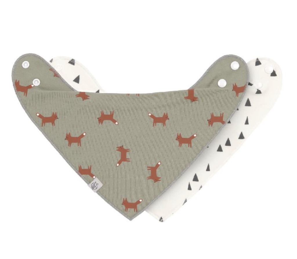 Laessig | Spuugdoekje Little Forest Fox Jersey Drukknopensluiting 2-pack