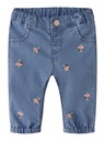 Name it | Broek Girls Nbfrose Flower Denim Medium Blue