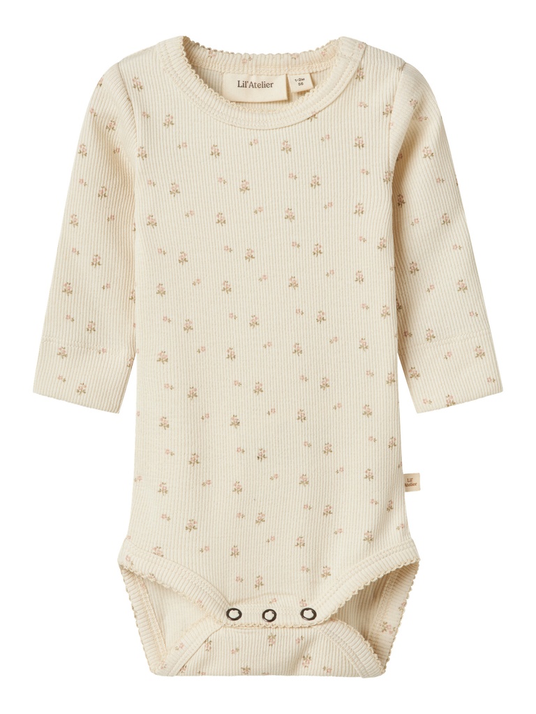 Lil'Atelier | Body Girls Nbmgago Flower Longsleeve Turtledove