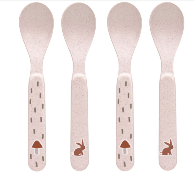 Laessig | Lepel Spoon Set Little Forest Rabbit Roze 4-pack