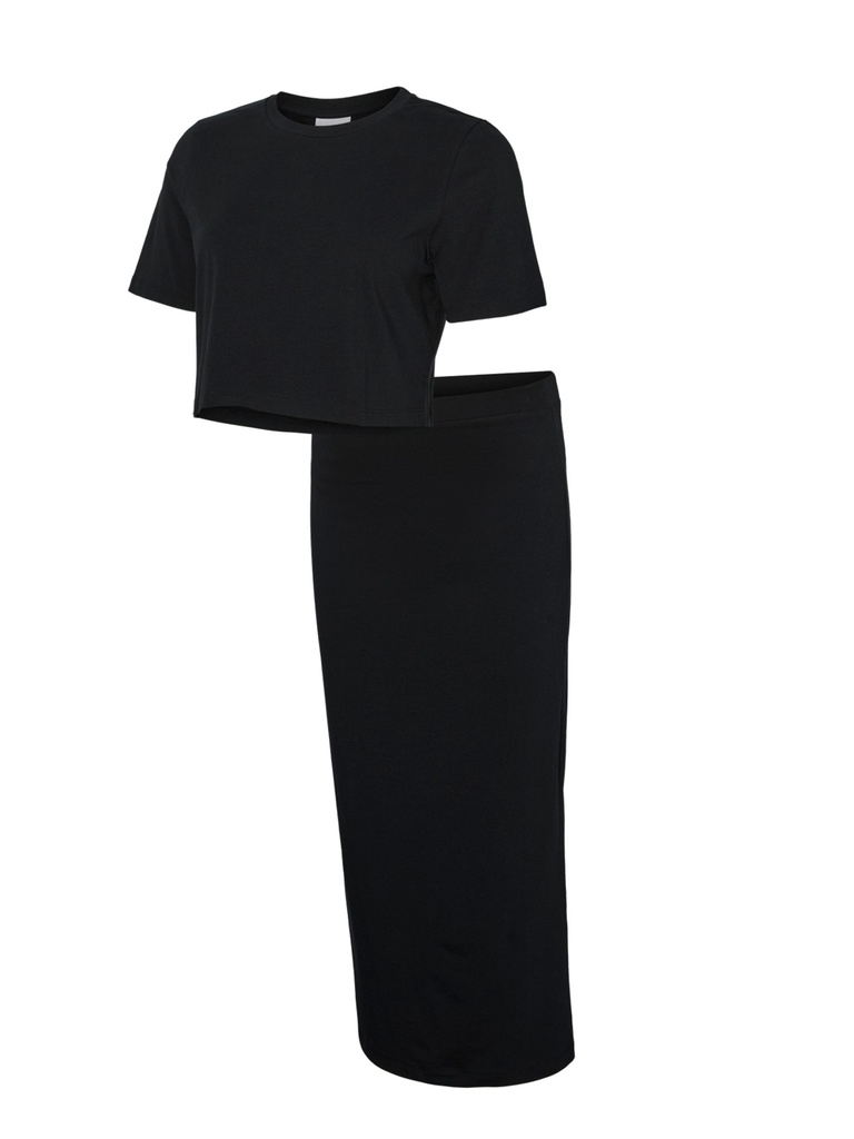 Mamalicious | Outfit Mlkerrie T-shirt/Rok Black 2-delig