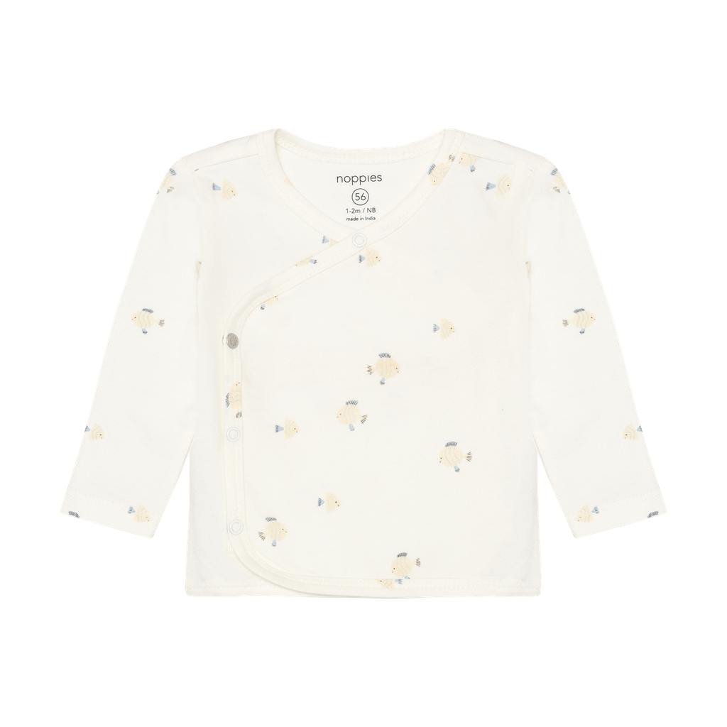 Noppies | T-shirt Uni Overslag Longsleeve Egret