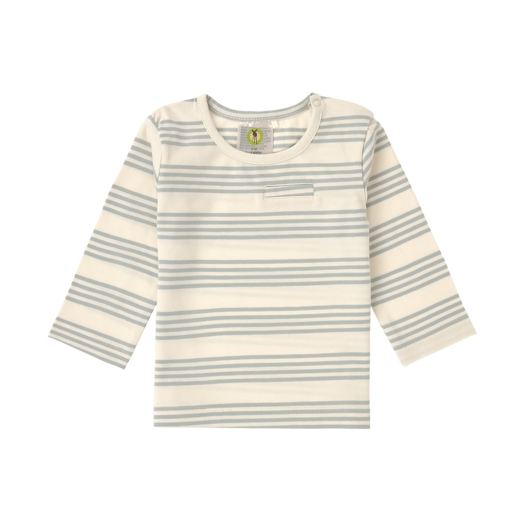 Laessig | T-Shirt Longsleeve Striped Granite Green