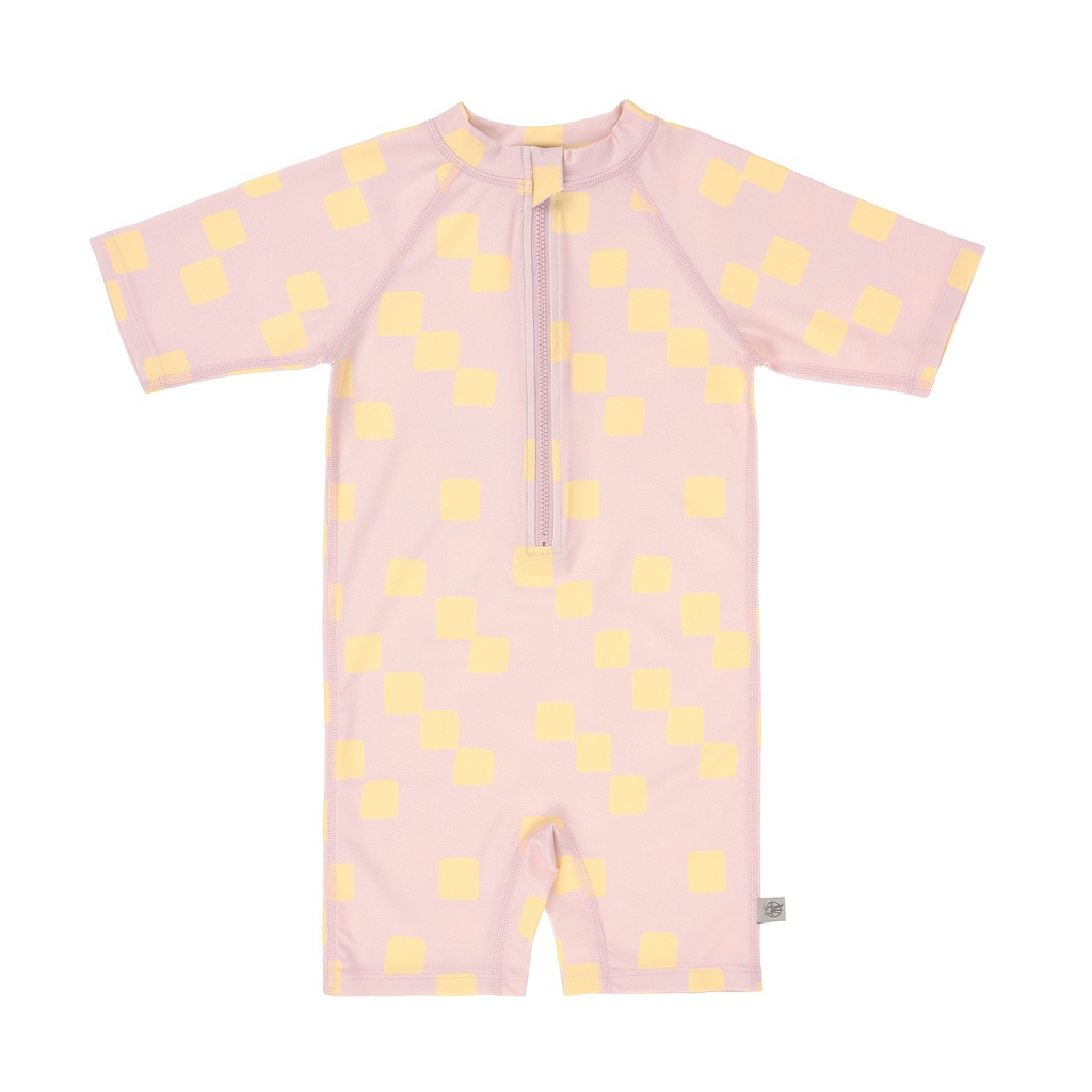Laessig | Zwempak Sunsuit Checkerboard Pale Pink/Yellow