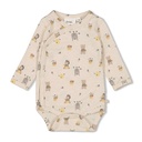 Feetje | Body Uni Overslag Longsleeve Honey Bear Off White Melange