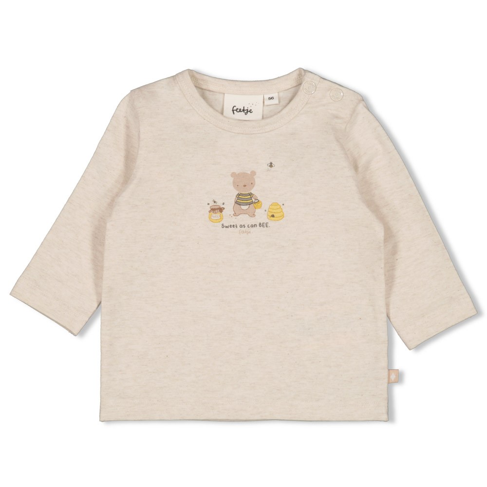 Feetje | T-shirt Uni Honey Bear Longsleeve Off White Melange