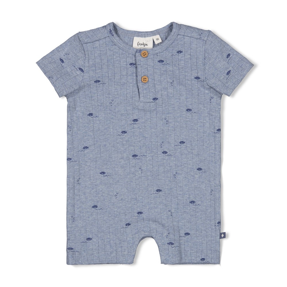 Feetje | Kruippak Boys Blue Ocean Blue Melange