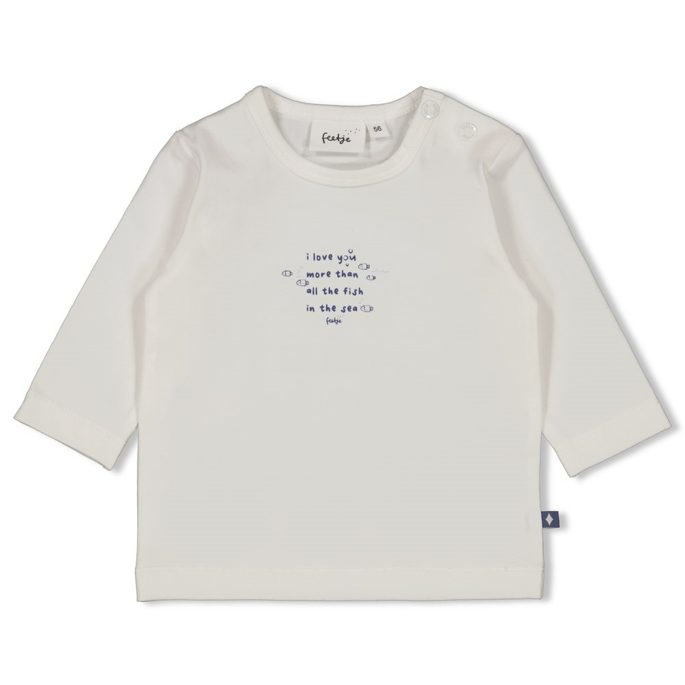 Feetje | T-shirt Boys Blue Ocean Longsleeve Off White