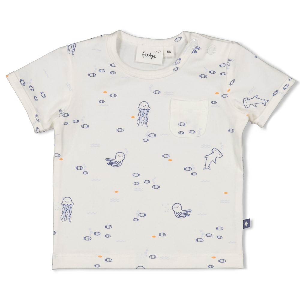 Feetje | T-shirt Boys Blue Ocean Off White