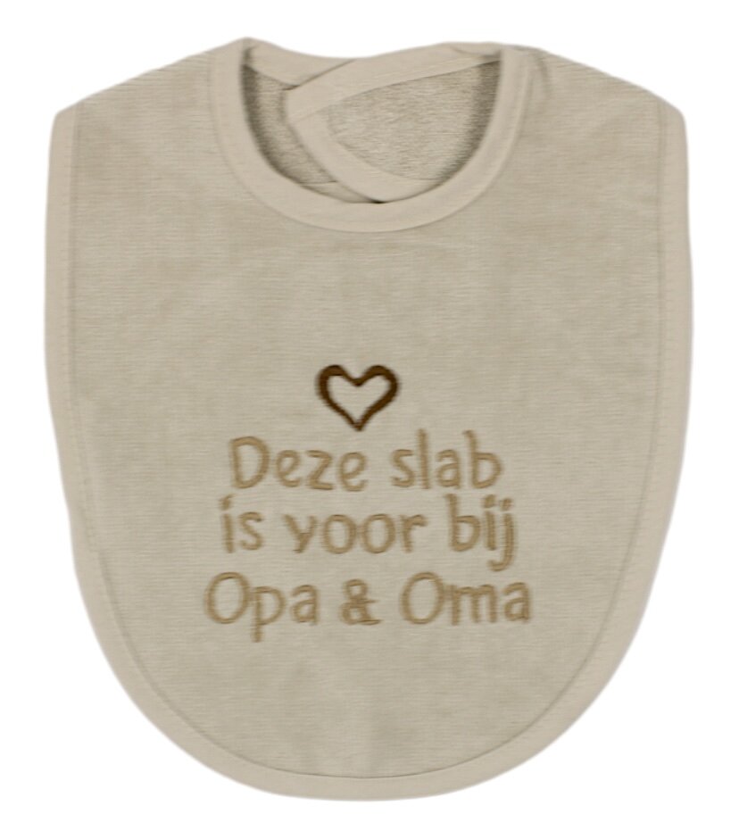 PetitVillain | Slabbetje Deze Slab Is Voor Bij Oma & Opa Zand 25x34cm