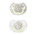 Suavinex | Fopspeen Night & Day Wild & Free Siliconen SXPRO Grijs 6-18M 2-pack
