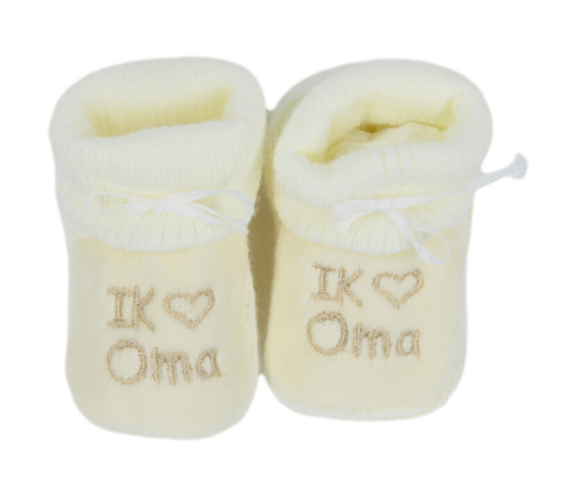 PetitVillain | Kousen/Slofjes Met Omslag Oma/Opa Ecru One Size 