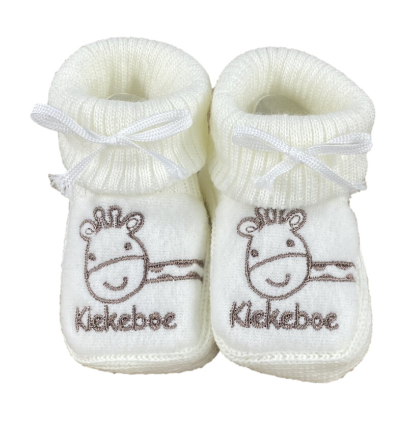 PetitVillain | Kousen/Slofjes Met Omslag Kiekeboe Ecru Newborn  