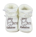 PetitVillain | Kousen/Slofjes Met Omslag Kiekeboe Ecru Newborn  