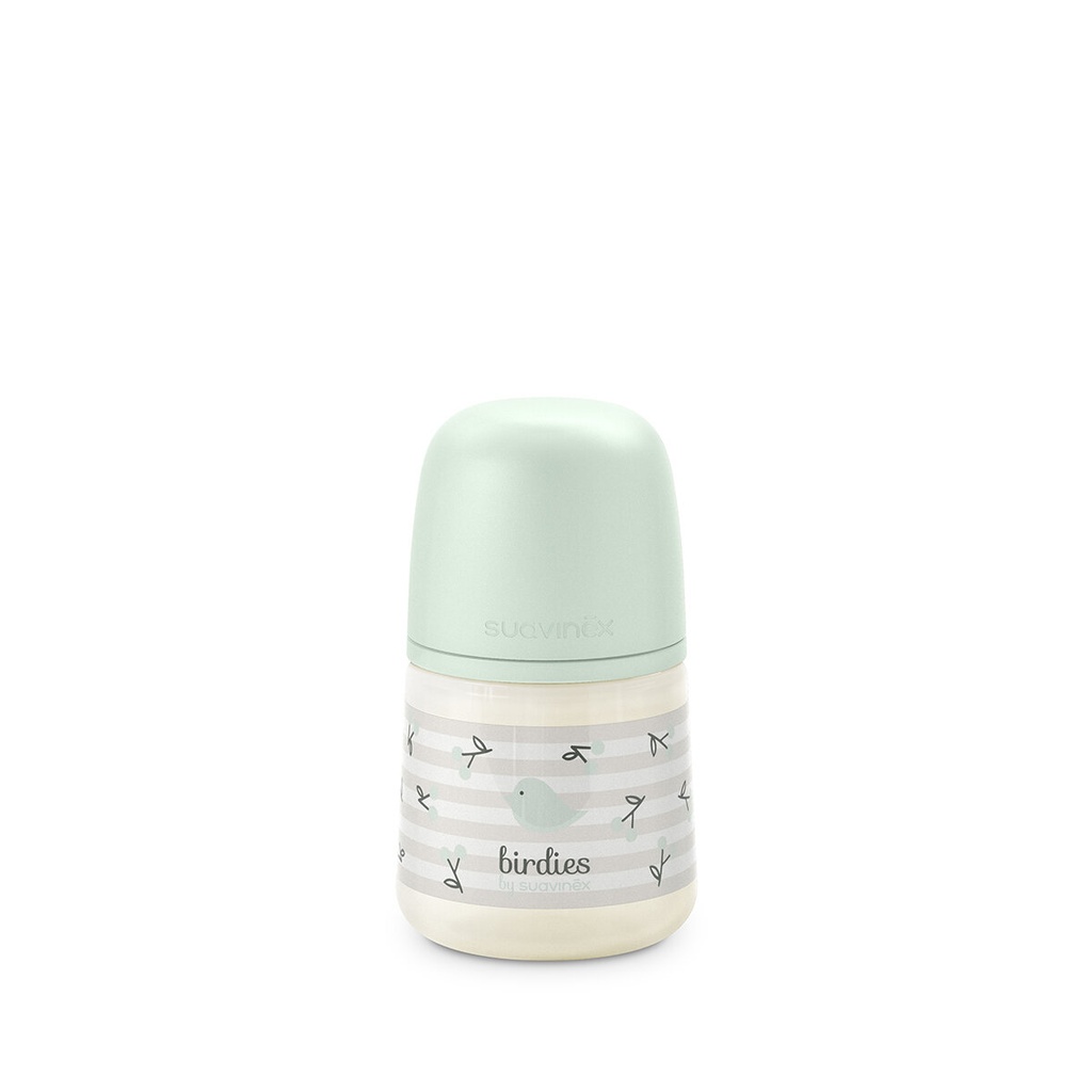 Suavinex | Breedhalsfles Birdies Zuigspeen SXPro S Groen 150ml