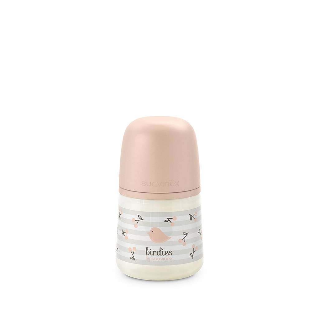 Suavinex | Breedhalsfles Birdies Zuigspeen SXPro S Roze 150ml
