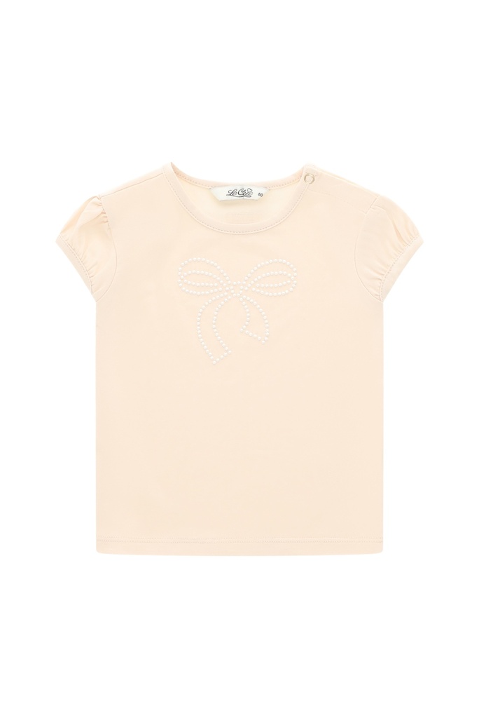 Le Chic | T-Shirt Girls Noki Pearly Bow Sands of Time 