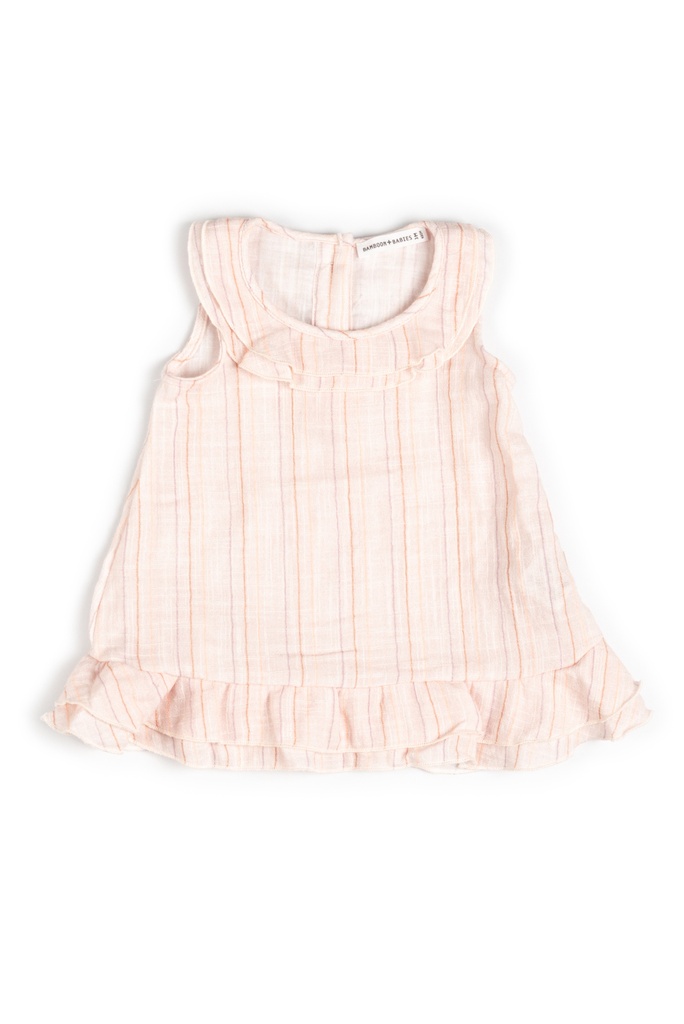Bamboom | Jurk Girls Mouwloos Stripe Pink