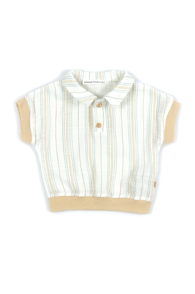 Bamboom | T-shirt Boys Stripe White/Blue