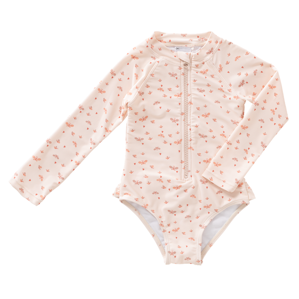 Fresk | Badpak Girls Butterflies Longsleeve Pink