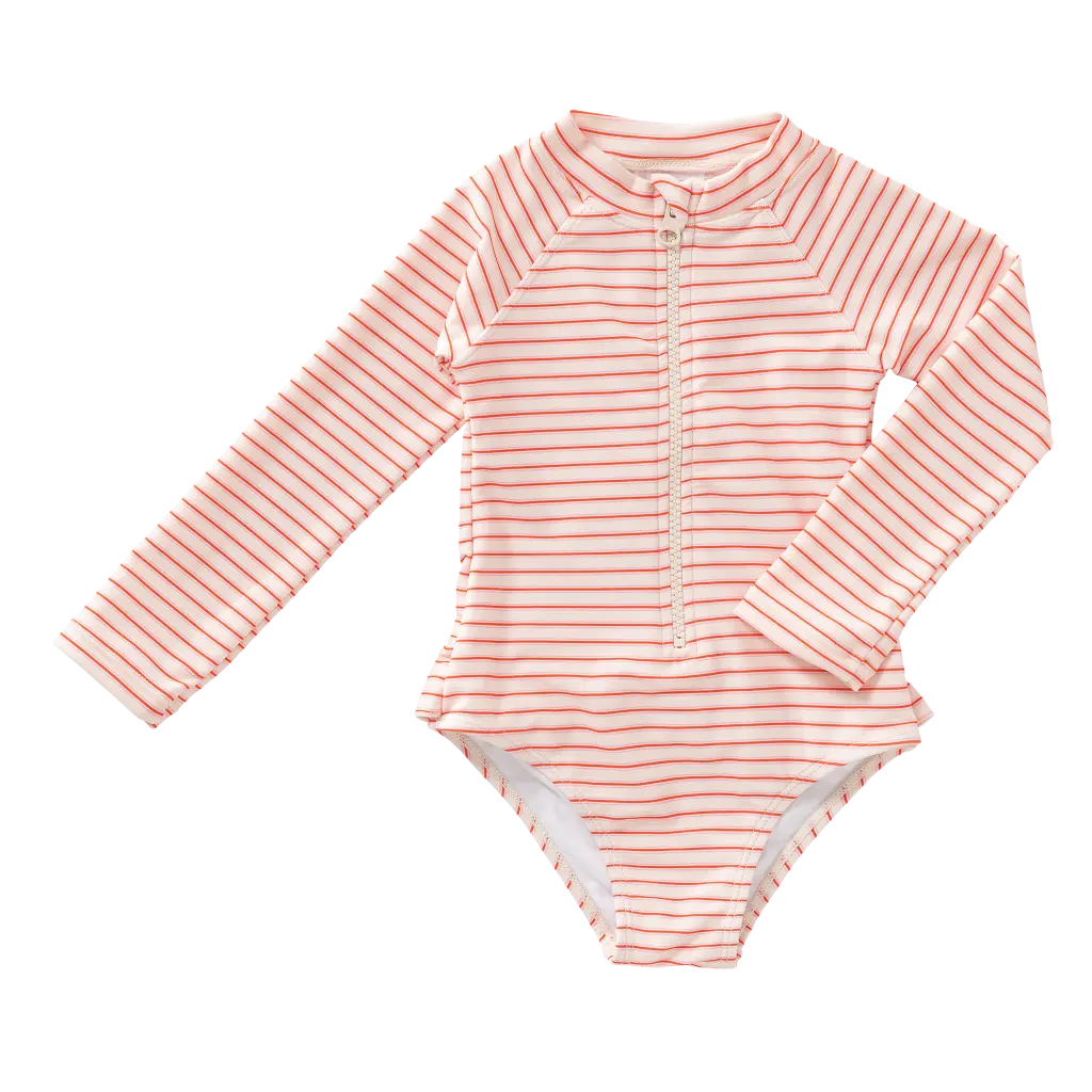 Fresk | Badpak Girls Summer Stripes Longsleeve Pink