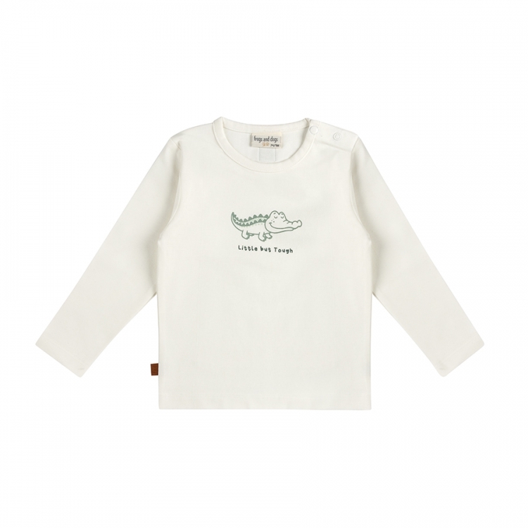 Frogs&Dogs | T-shirt Boys Little Croco Longsleeve White Alyssum 