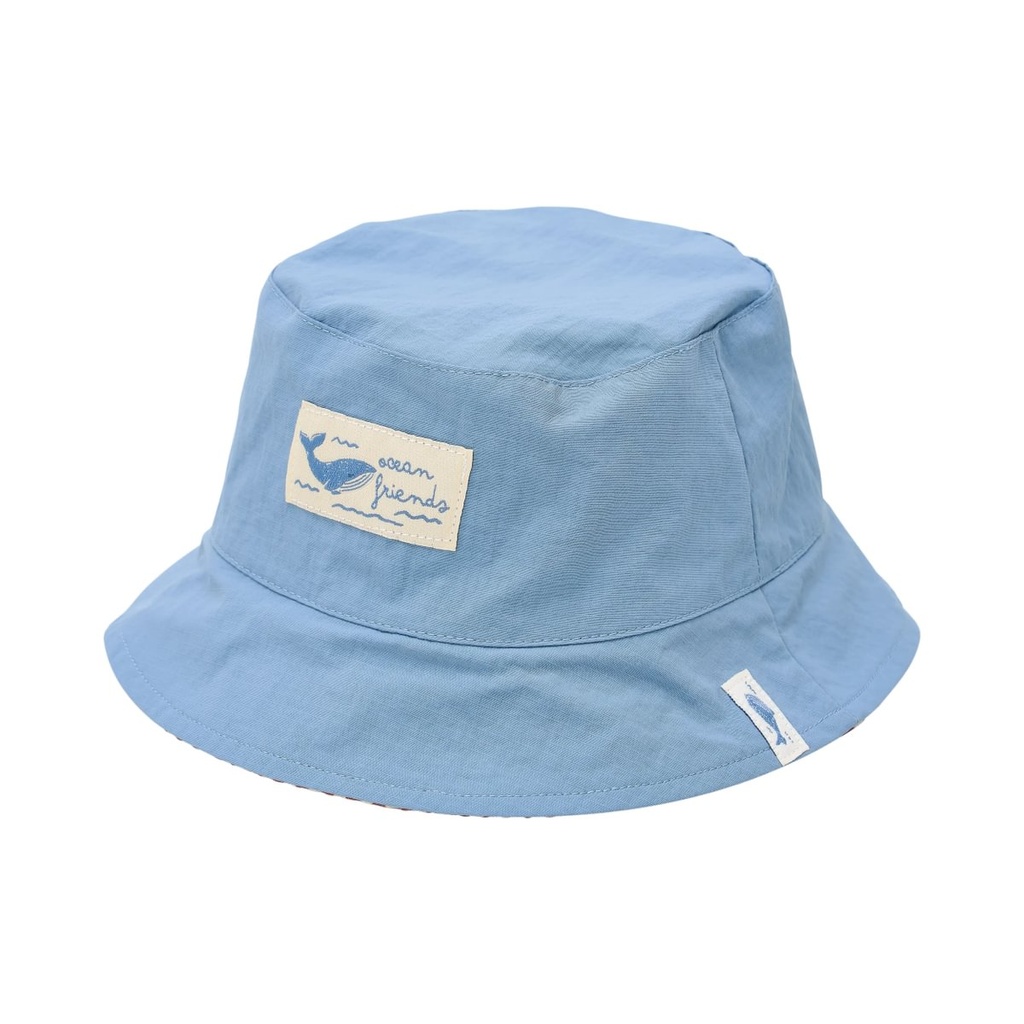 Little Dutch | Zonnehoed Boys Reversible Ocean Splash Blue