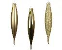 Decoris | Hangfiguur Glas Mix Ijspegel Goud Ø2,5x14,5cm 3-pack