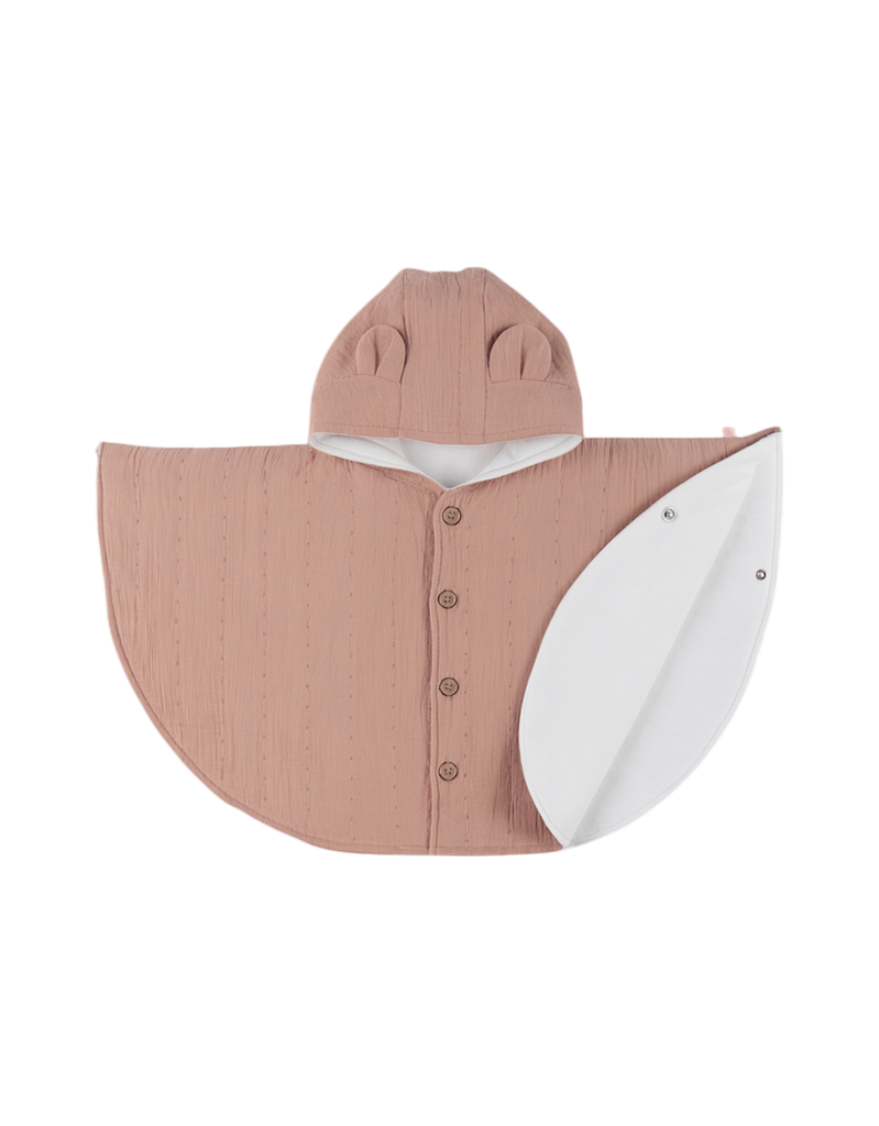 Noukies | Poncho Mousseline Bio Rose