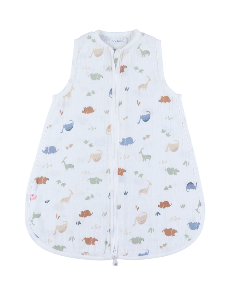 Noukies | Slaapzak Dino Mousseline Bio 1.0TOG 50cm