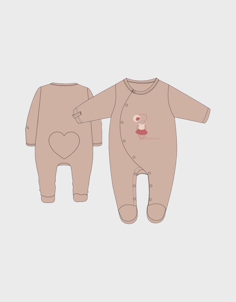 Noukies | Pyjama Mouse Velours Roze