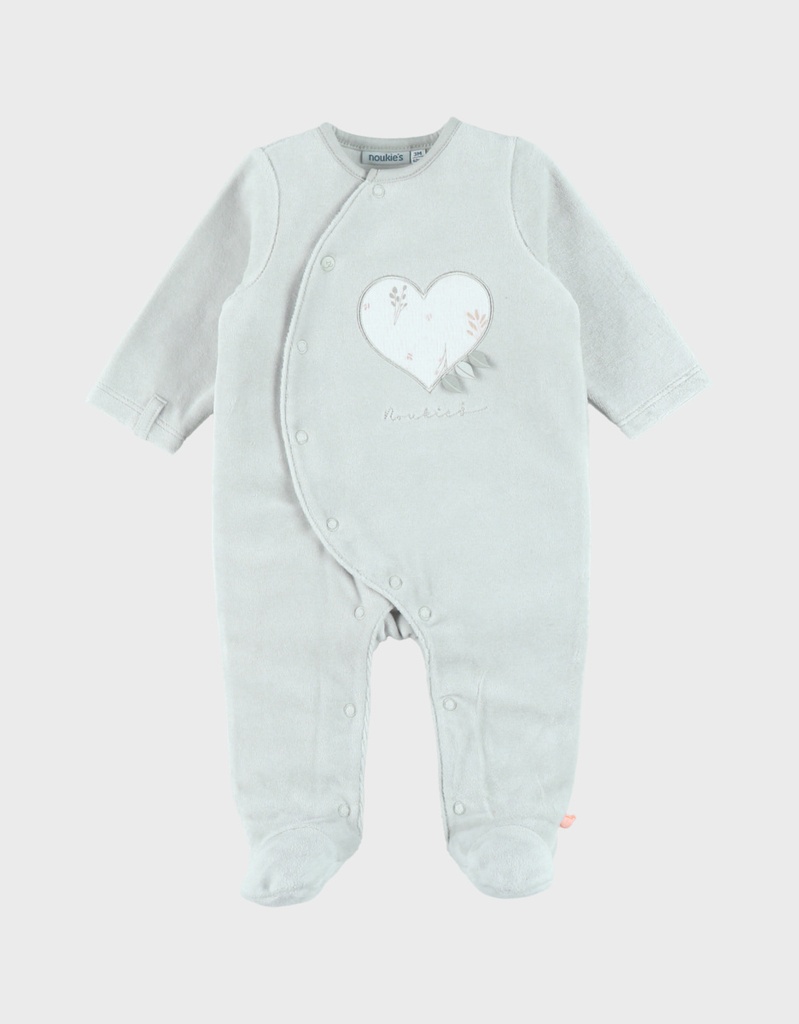 Noukies | Pyjama Country Heart Velours Groen