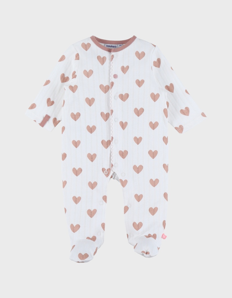 Noukies | Pyjama Hart Jersey Wit