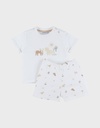 Noukies | Pyjama Fluffie Jersey Wit 2-delig 