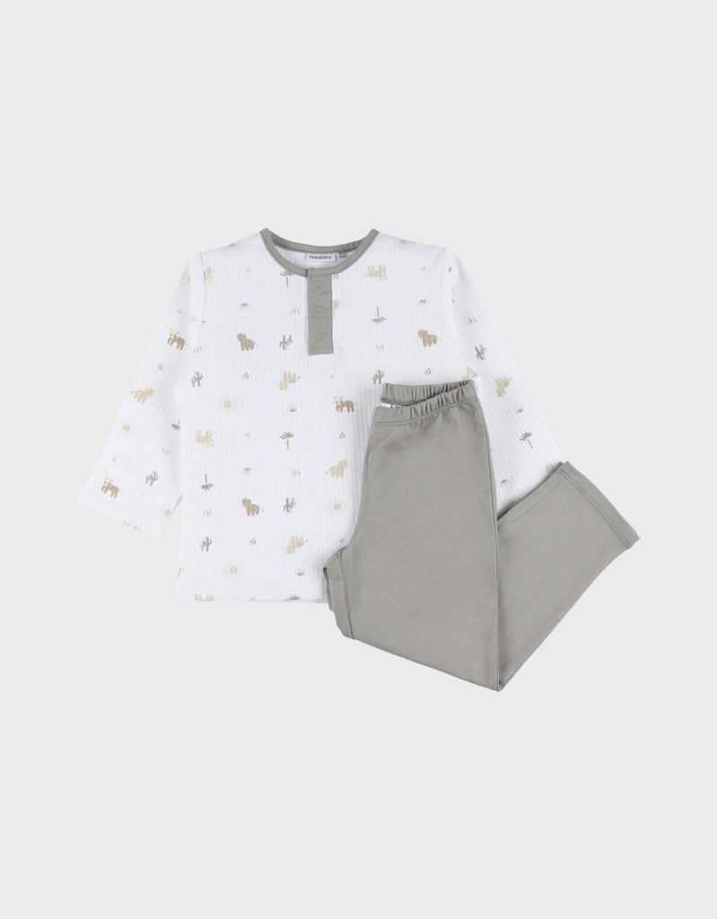 Noukies | Pyjama Fluffie Jersey Grey 2-delig