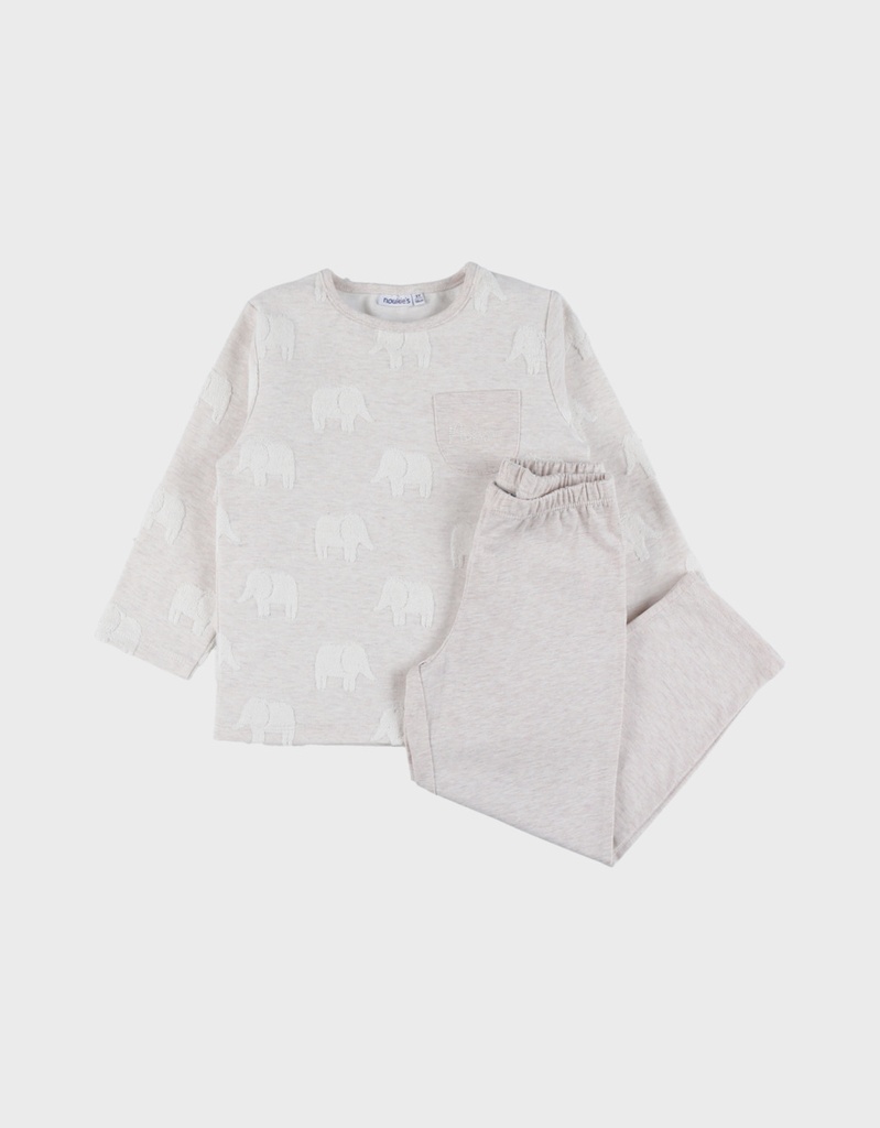 Noukies | Pyjama Wild Jungle Jersey Grijs 2-delig