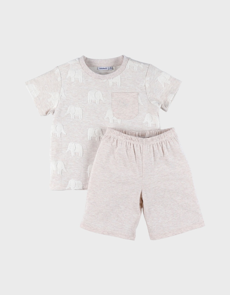 Noukies | Pyjama Wild Jungle Jersey Grijs 2-delig