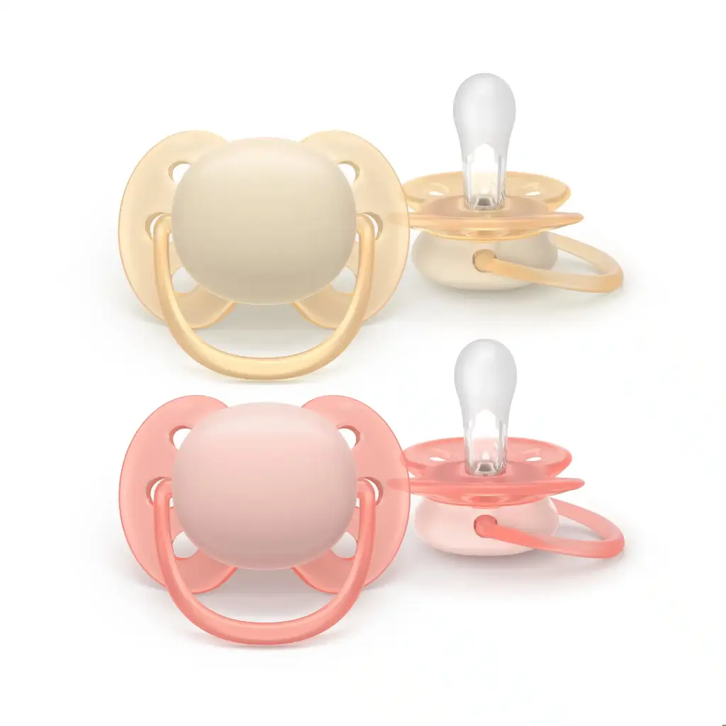 Avent | Fopspeen Ultra Soft Roze/Beige +0m 2-pack