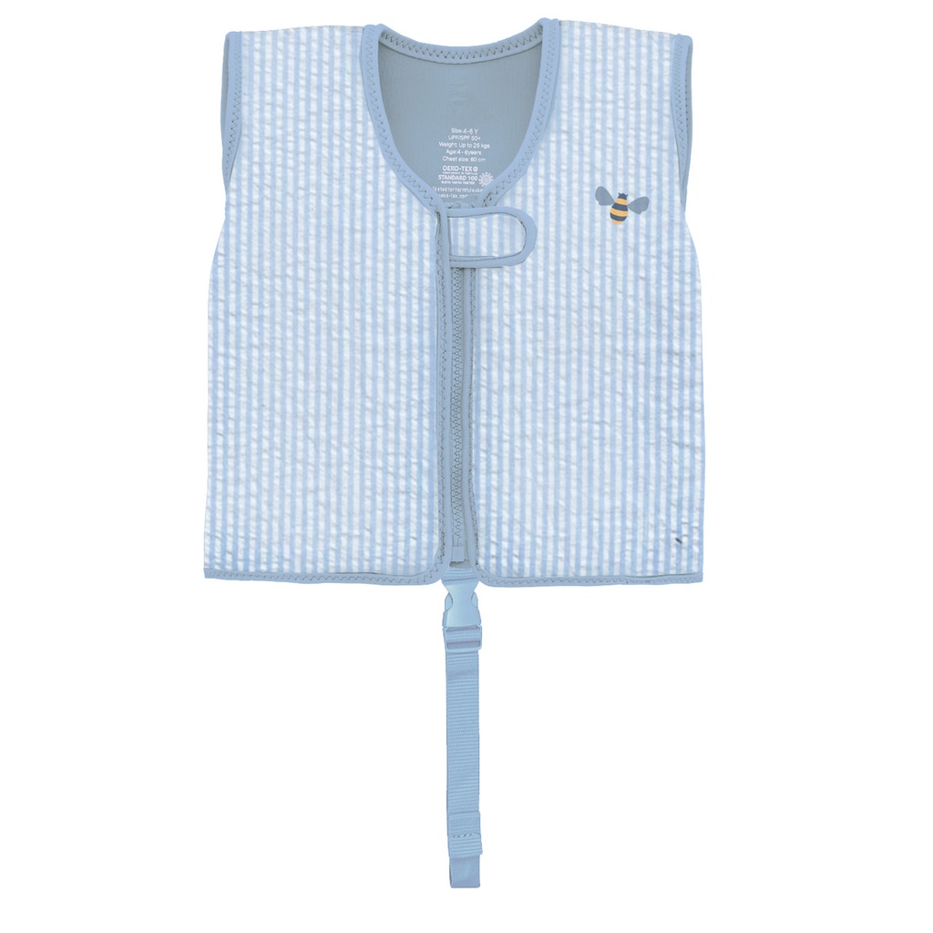 Vanilla Copenhagen | Zwemvest Seersucher Honeybee Neoprene Blauw 1-3Y 11-20kg 