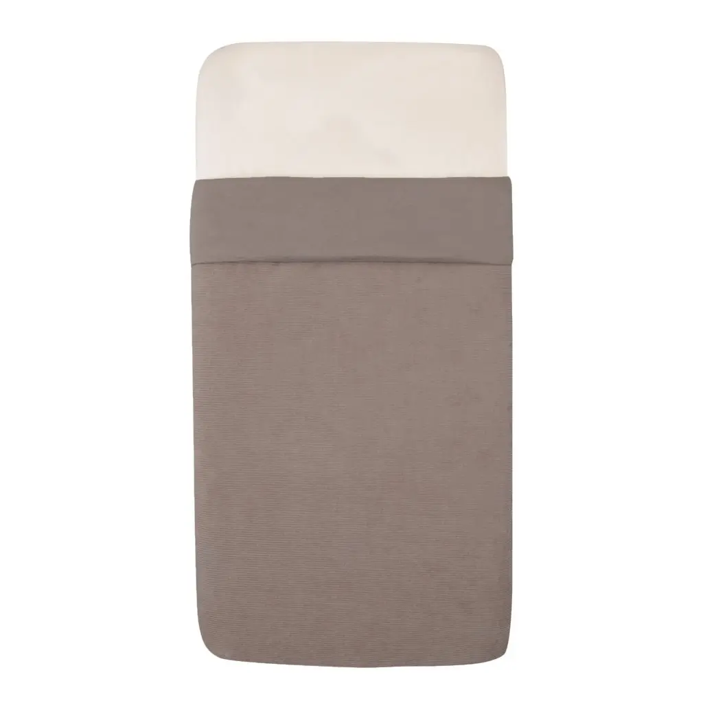 Witlof for Kids | Deken Rib Velvet Warm Grey Tuck-Inn 40x80cm