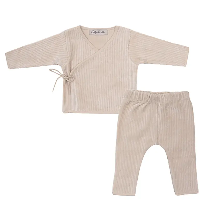 Witlof for Kids | Outfit Velvet Rib Longsleeve Soft Sand 2-delig