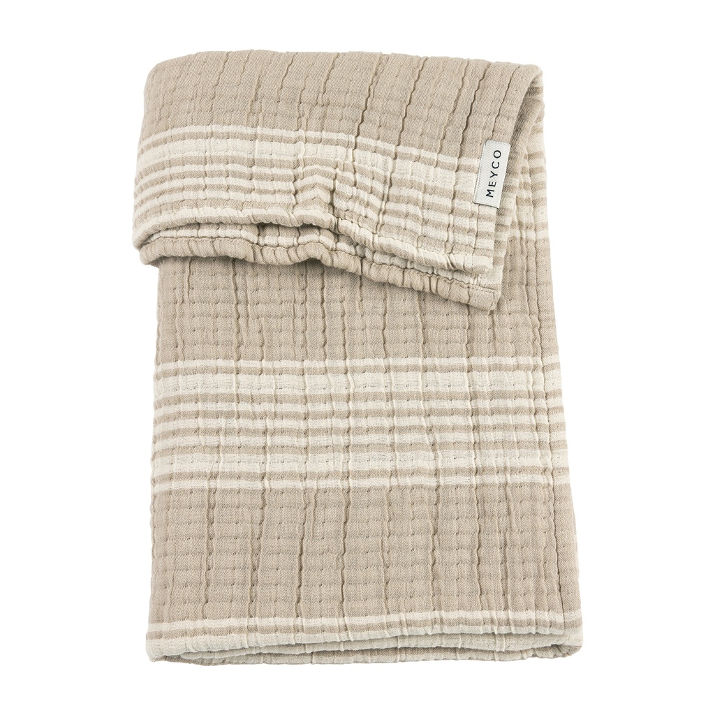 Meyco | Deken Pre-washed Hydrofiel Jacquard Stripe Sand 75x100cm 