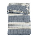 Meyco | Deken Pre-washed Hydrofiel Jacquard Stripe Indigo 75x100cm